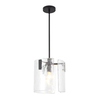 Eira 12 in Black Pendant with Clear Water Glass