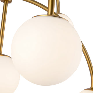 Fiona 27 in Brushed Gold Chandelier with Opal Glass