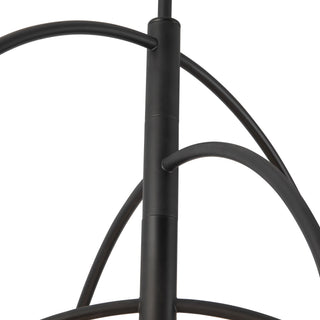 Fiona 27 in Matte Black Chandelier with Opal Glass