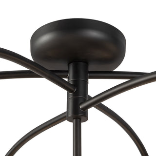 Fiona 27 in Matte Black Flush Mount with Opal Glass