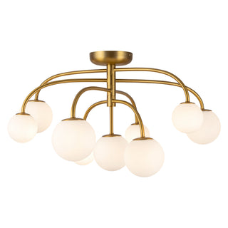 Fiona 33 in Brushed Gold Flush Mount with Opal Glass