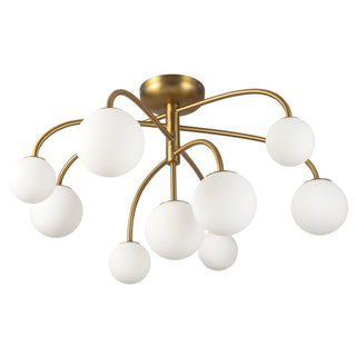 Fiona 33 in Brushed Gold Flush Mount with Opal Glass
