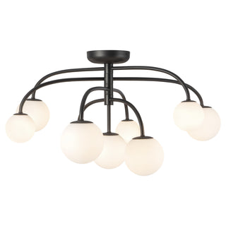 Fiona 33 in Matte Black Flush Mount with Opal Glass