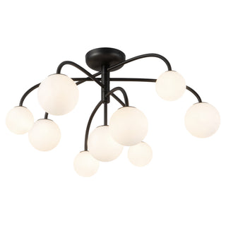 Fiona 33 in Matte Black Flush Mount with Opal Glass