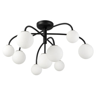 Fiona 33 in Matte Black Flush Mount with Opal Glass