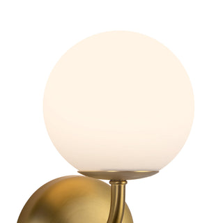Fiona 5 in (10 in Height) Brushed Gold Wall Sconce with Opal Glass