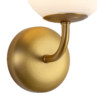 Fiona 5 in (10 in Height) Brushed Gold Wall Sconce with Opal Glass