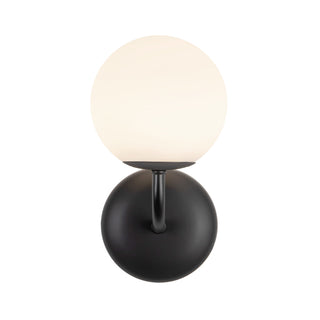 Fiona 5 in (10 in Height) Matte Black Wall Sconce with Opal Glass