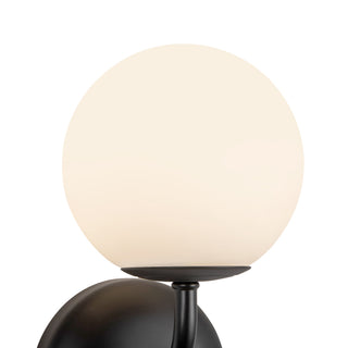 Fiona 5 in (10 in Height) Matte Black Wall Sconce with Opal Glass