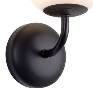 Fiona 5 in (10 in Height) Matte Black Wall Sconce with Opal Glass