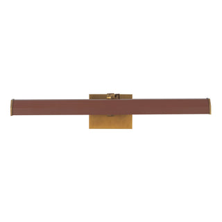 Gemma 21 in Vintage Brass and Burgundy Dimmable LED Wall/Picture Light