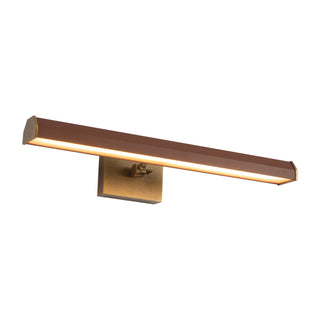 Gemma 21 in Vintage Brass and Burgundy Dimmable LED Wall/Picture Light