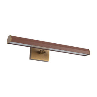 Gemma 21 in Vintage Brass and Burgundy Dimmable LED Wall/Picture Light
