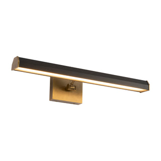 Gemma 21 in Vintage Brass and Matte Black Dimmable LED Wall/Picture Light