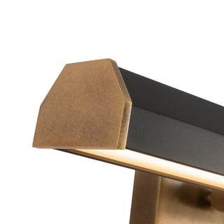 Gemma 21 in Vintage Brass and Matte Black Dimmable LED Wall/Picture Light