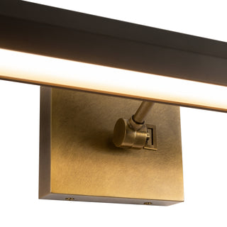 Gemma 21 in Vintage Brass and Matte Black Dimmable LED Wall/Picture Light