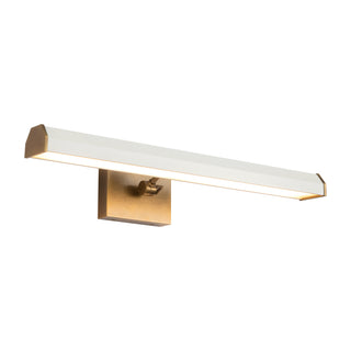 Gemma 21 in Vintage Brass and Matte White Dimmable LED Wall/Picture Light