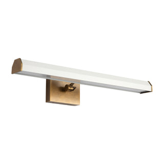Gemma 21 in Vintage Brass and Matte White Dimmable LED Wall/Picture Light