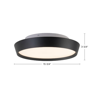 Hale 16 in Black Dimmable LED Flush Mount