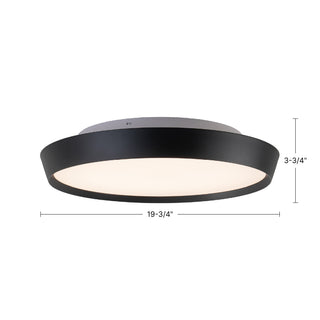 Hale 20 in Black Dimmable LED Flush Mount