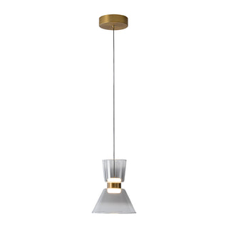 Jenni 9 in Brushed Gold Dimmable LED Pendant with Smoked Glass