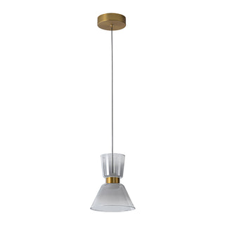 Jenni 9 in Brushed Gold Dimmable LED Pendant with Smoked Glass