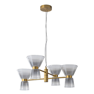 Jenni 27 in Brushed Gold Dimmable LED Pendant with Smoked Glass