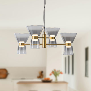 Jenni 27 in Brushed Gold Dimmable LED Pendant with Smoked Glass