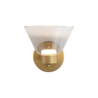 Jenni 7 in Brushed Gold Dimmable LED Wall Sconce with Smoked Glass