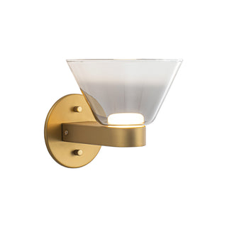 Jenni 7 in Brushed Gold Dimmable LED Wall Sconce with Smoked Glass