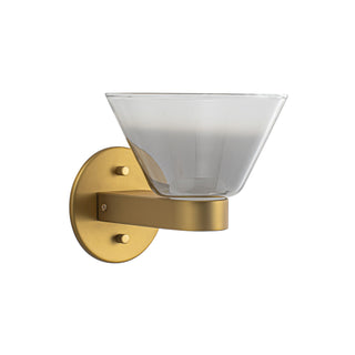Jenni 7 in Brushed Gold Dimmable LED Wall Sconce with Smoked Glass