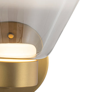 Jenni 7 in Brushed Gold Dimmable LED Wall Sconce with Smoked Glass