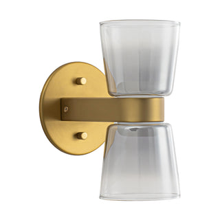 Jenni 9 in Brushed Gold Dimmable LED Wall Sconce with Smoked Glass