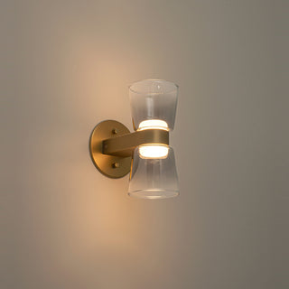 Jenni 9 in Brushed Gold Dimmable LED Wall Sconce with Smoked Glass