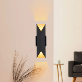 Kyla 14 in Black and Gold Dimmable LED Wall Sconce