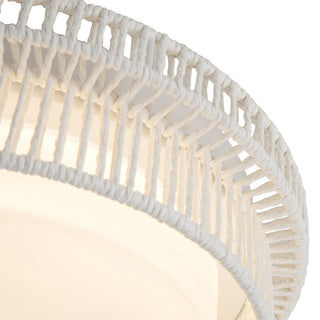 Maryn 13 in White Rope Dimmable LED Flush Mount