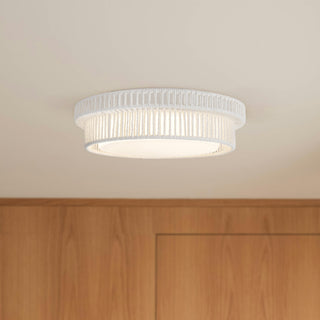 Maryn 13 in White Rope Dimmable LED Flush Mount