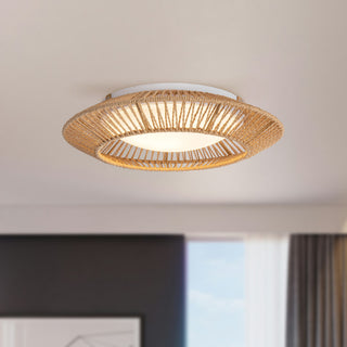 Maryn 16 in Braided Rope Dimmable LED Flush Mount