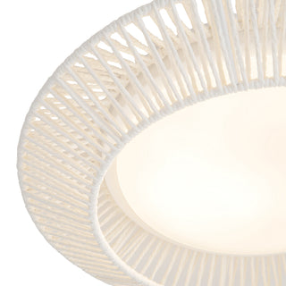 Maryn 16 in White Rope Dimmable LED Flush Mount