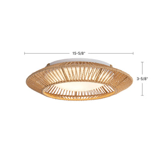 Maryn 16 in Braided Rope Dimmable LED Flush Mount