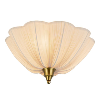 Matilda 19 in Brushed Gold Semi Flush Mount with Natural Linen Shade
