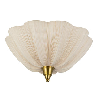 Matilda 19 in Brushed Gold Semi Flush Mount with Natural Linen Shade