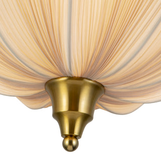 Matilda 19 in Brushed Gold Semi Flush Mount with Natural Linen Shade