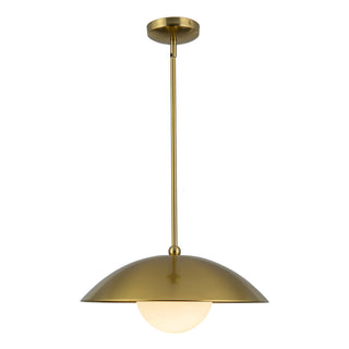 Mire 17 in Brushed Gold Pendant with Opal Glass