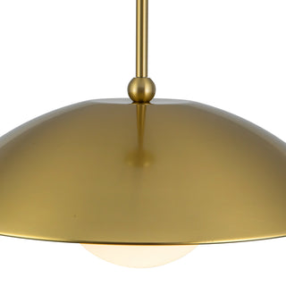 Mire 17 in Brushed Gold Pendant with Opal Glass