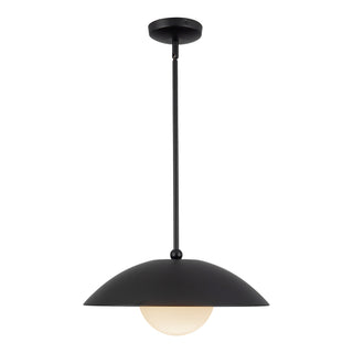 Mire 17 in Black Pendant with Opal Glass