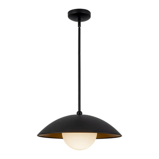 Mire 17 in Black Pendant with Opal Glass