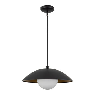 Mire 17 in Black Pendant with Opal Glass