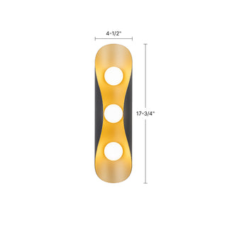 Miros 18 in Black Dimmable LED Vanity Light