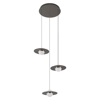 Nial 3 Head Gray and Gold Dimmable LED Multi Pendant